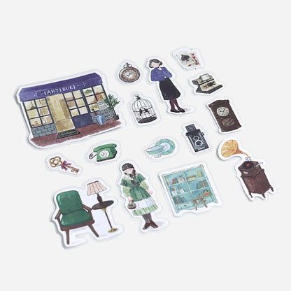 BGM, Little Shop - Antique Shop, Linen Paper Stickers