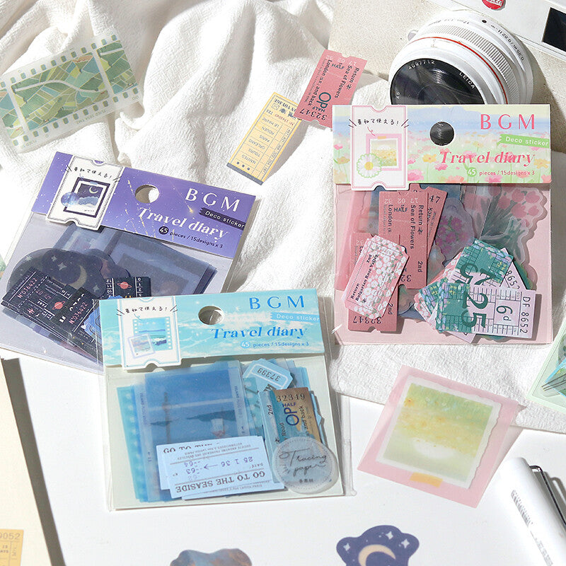 BGM, Travel Diary．County, Tracing Paper Stickers