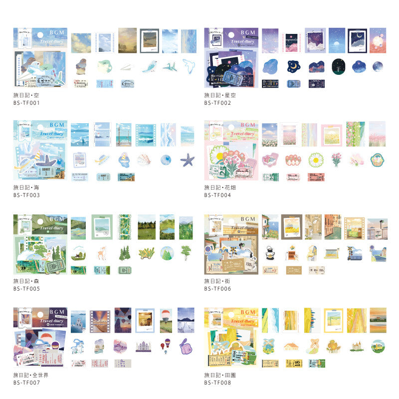 BGM, Travel Diary．County, Tracing Paper Stickers