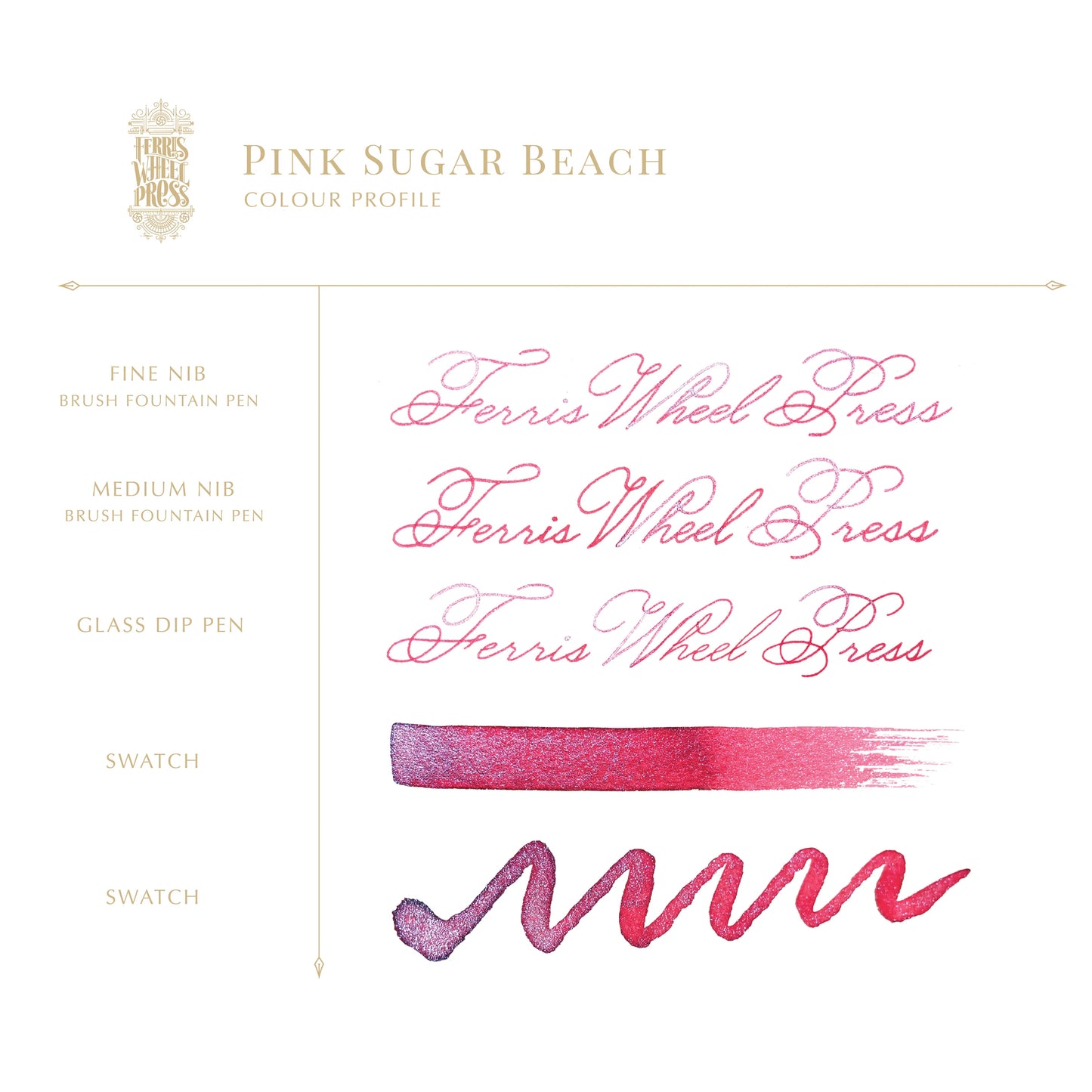 Ferris Wheel Press, Pink Sugar Beach, The Sugar Beach Collection, 38ml Ink