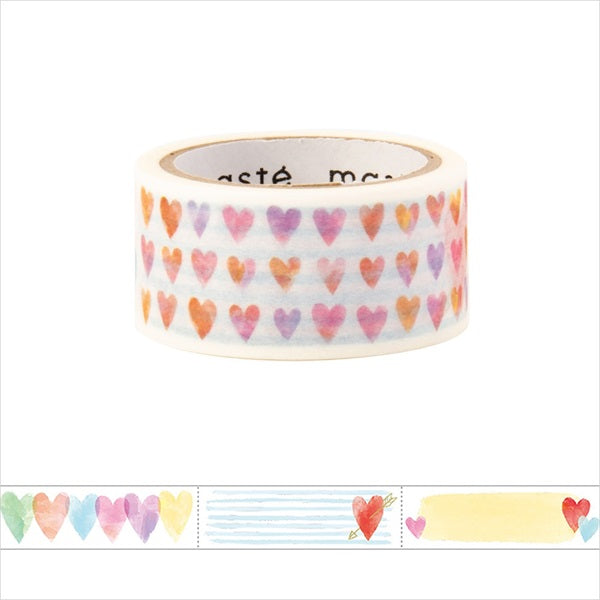 MARK'S, Heart Title, maste Masking Tape Writable with Water-based Ink Pen, 20mm x 5m
