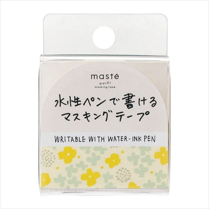 MARK'S, Stripe Green, maste Masking Tape Writable with Water-based Ink Pen, 15mm x 10m