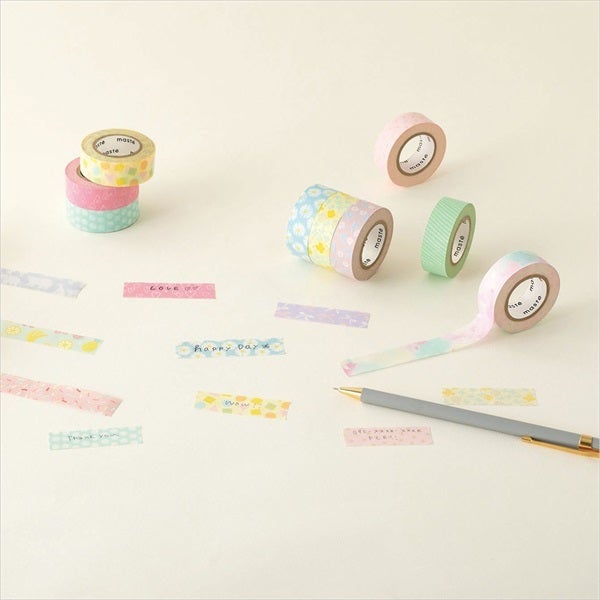 MARK'S, Stripe Green, maste Masking Tape Writable with Water-based Ink Pen, 15mm x 10m