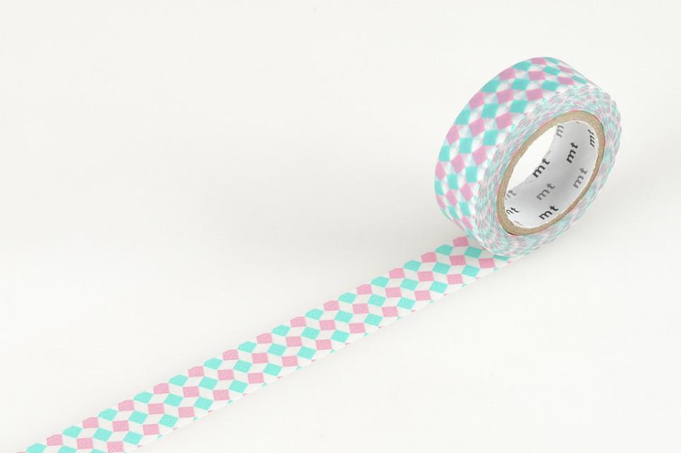 Masking Tape - mt DECO, Square ??Pink, 15mm x 10m - KEY Handmade
 - 1