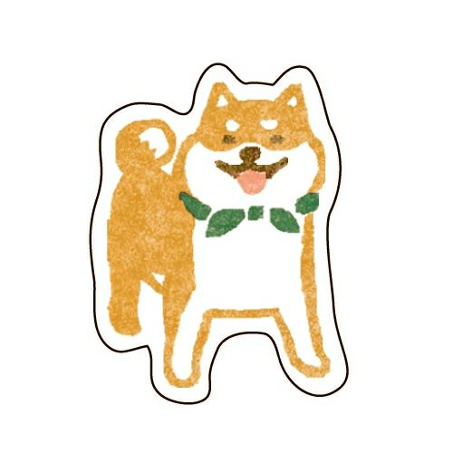 Furukawashiko, Shiba Dog, Pochitto (ぽちっと), Washi Flake Stickers