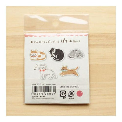 Furukawashiko, Cat, Pochitto (ぽちっと), Washi Flake Stickers