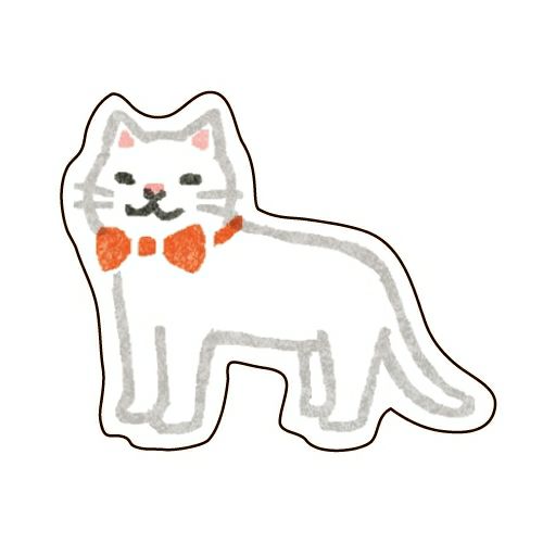 Furukawashiko, Cat, Pochitto (ぽちっと), Washi Flake Stickers