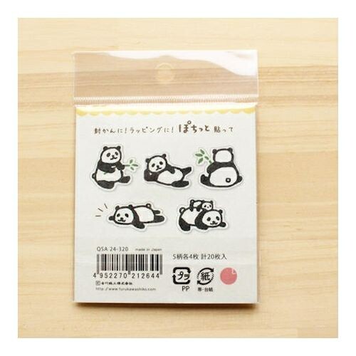 Furukawashiko, Panda, Pochitto (ぽちっと), Washi Flake Stickers
