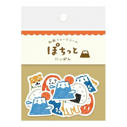 Furukawashiko, Japan, Pochitto (ぽちっと), Washi Flake Stickers