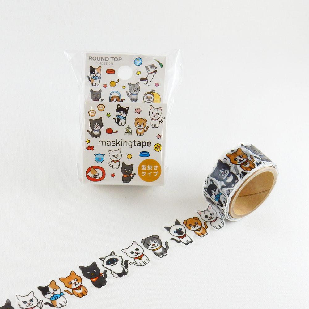 Masking Tape - ROUND TOP, Cats, 20mm x 5m - KEY Handmade
 - 2