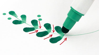 Kuretake, ZIG Clean Color Dot, 12-Color Set, Dual Tip Marker Pen, 0.5mm / 1mm to 5mm