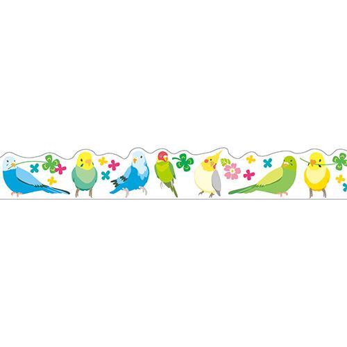 Masking Tape - Nami-Nami Masking Tape, Parrot and clover, 15mm x 10m