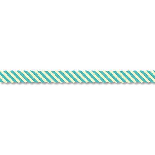 PINE BOOK Assorted Style Nami-Nami Masking Tape, ８ｍｍエメラルド・ストライプ (Emerald Stripe)