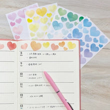 將圖片載入圖庫檢視器 PINE BOOK, Color Pallet Heart, Stickers, Pack of 4 Sheets in 4 Colors
