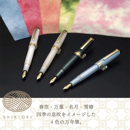 SAILOR, Manyou (万葉), Shikiori (四季織) Setsugetsu Soraha (雪月空葉) Fountain Pen，EF / MF Nib