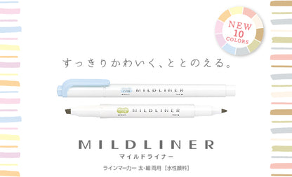 Zebra Mildliner, Natural Mild Colors (ナチュラルマイルド色), 5 Colors Set